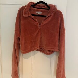 Cropped zip up sweatshirt